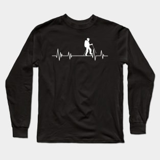 hiking heartbeat Funny Hiking , hike heartbeat mountain Long Sleeve T-Shirt